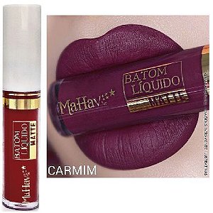 Mahav - Batom Liquido Matte  Carmim - Kit C/ 12 Unid