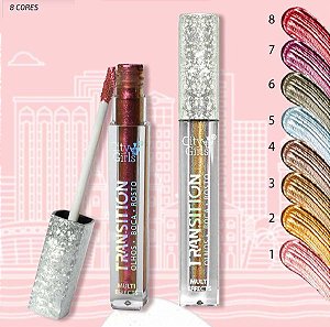 City Girl - Sombra Liquida Multi Efect 8 Cores CG198 - Kit C / 8 Unid