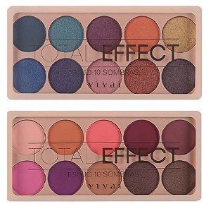 Vivai - Paleta de Sombras 10 Cores Total Effect  2156 - Display C/ 12 Unid