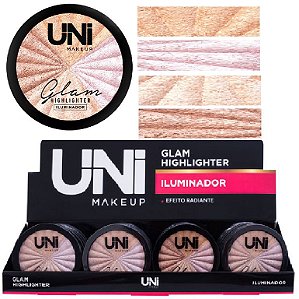 ILUMINADOR GLAM HIGHLIGHTER RADIANTE UNI MAKEUP - DISPLAY C/24 UNID -  Distribuidora JCF - Fornecedor de Maquiagem em Atacado, Cosméticos em  Atacado, Distribuidora Ruby Rose Atacado