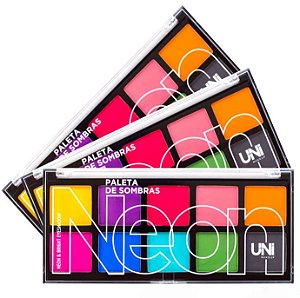 Uni Makeup - Paleta de Sombras Neon e Bright  - Kit C/ 3 Unidades