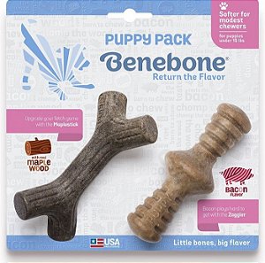 Brinquedos Benebone Puppy Maplestick+Zaggler Bacon