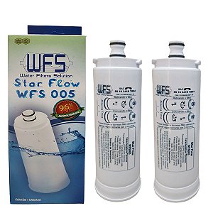 Kit 2 Filtro Refil compatível Purificador Masterfrio Rótulo Branco Bico Fino 19,5mm