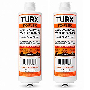 KIT 2 Filtro Refil Compatível Purificador Água Libell Acqua Flex Press Side