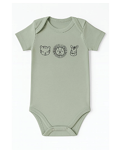 BODY MANGA CURTA VERDE OLIVA SELVA