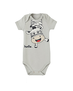 BODY MANGA CURTA CINZA VAQUINHA