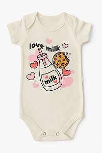 BODY MANGA CURTA OFF WHITE LOVE MILK