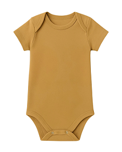 BODY MANGA CURTA MOSTARDA QUEIMADO