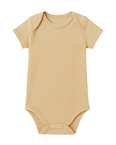 BODY MANGA CURTA BEGE