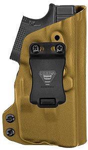 Coldre Glock [G26] - [G27] - [G28] - Velado - Uso com Lanterna StreamLight [TLR-6] - Coyote