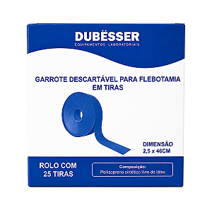 Torniquete (Garrote) Descartável, 25 TIRAS/CAIXA - DUBESSER