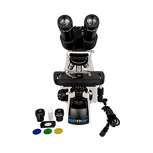 MICROSCOPIO BIOLOG BINOCULAR OPTICA PLANA INF AUMEN.40-1600X