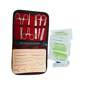 KIT PARA TREINO DE SUTURA C/ PELE E ACESSORIOS - SD4024/B - SDORF