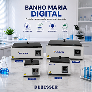 BANHO MARIA DIGITAL COM AQUECIMENTO ATÉ 100ºC - BIVOLT