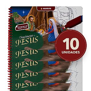 Pacote (10) - Aquabook Nascimento do Menino Jesus + Caneta de BRINDE