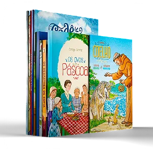 Combo Historinhas para crianças (12 livros) + 5 Ovinhos de Páscoa
