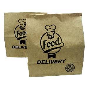 Saco Kraft Food Delivery - 20x11x26 - 50 Unidades