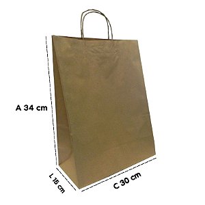 Sacola Kraft M 30x15x34 CM - 50 Unidades