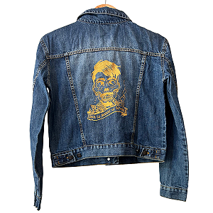 Jaqueta Jeans Feminina - Esteban - Bordado Saca La Muerte De Tu Vida