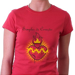 Camiseta Feminina Simples de Coração