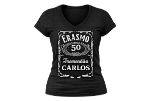 Camiseta Feminina 50 Anos Erasmo Carlos