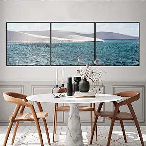 Conjunto com 03 quadros decorativos Lençóis Maranhenses - Artista Bruno Lacerda