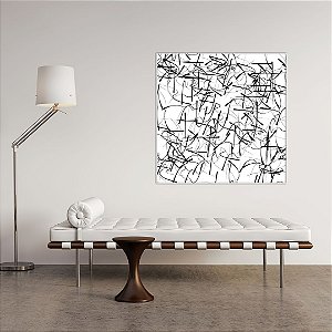 Quadro Decorativo Abstrato Preto e Branco