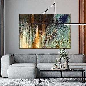 ENVIO IMEDIATO - Quadro Decorativo Abstrato Cores 150x90cm (LxA) Moldura cor Cobre