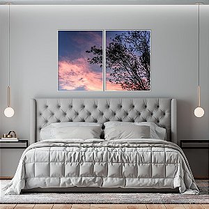 Conjunto com 02 Quadros Decorativos Entardecer - Artista Mariana Carlesso