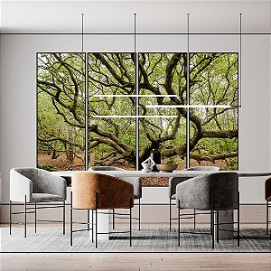 Conjunto com 04 quadros decorativos Galhos Árvore