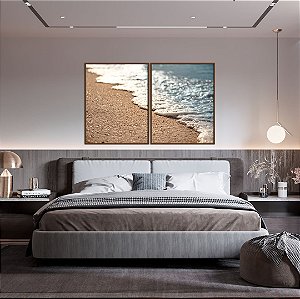 Conjunto com 02 quadros decorativos Praia