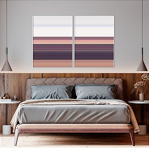 Conjunto com 02 Quadros Decorativos Linhas Abstratas - Artista Rafael Campezato