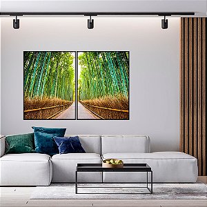 Conjunto com 02 quadros decorativos Bambu