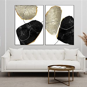 Conjunto com 02 quadros decorativos Organic - Artista Claudia Dias