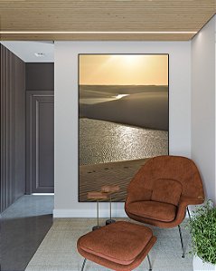 Quadro decorativo Lençóis Maranhenses Dourado