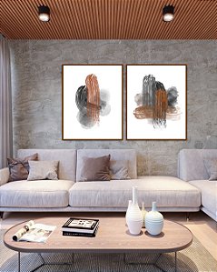 Conjunto com 02 Quadros Decorativos Abstratos - Artista Danilo Sbindio