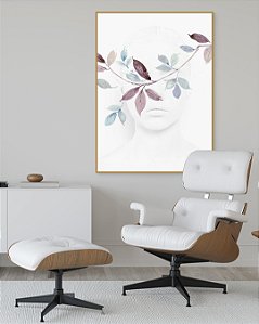 Quadro Decorativo Mulher Folhas - Artista Danilo Sbindio