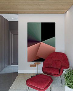 Quadro Decorativo Abstrato Vermelho e Verde - Artista Danilo Sbindio