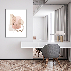 ENVIO IMEDIATO - Quadro Decorativo Abstrato Delicado 60x80cm (LxA) Moldura cor Branco