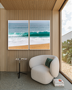 Conjunto com 02 Quadros Decorativos Suave Onda - Artista James Hilton Becker