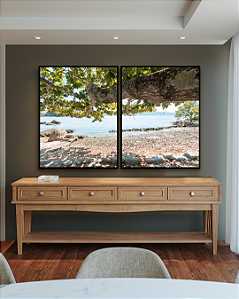 Conjunto com 02 Quadros Decorativos À Beira do Mar - Artista James Hilton Becker