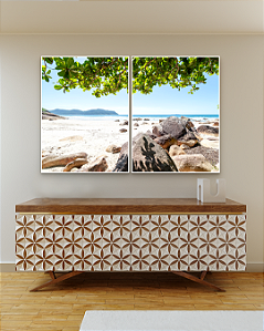 Conjunto com 02 Quadros Decorativos Caminho do Mar - Artista James Hilton Becker