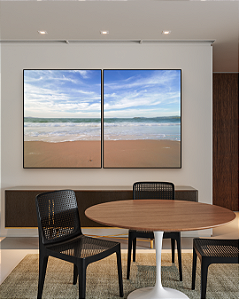 Conjunto com 02 Quadros Decorativos Horizonte Azul - Artista James Hilton Becker