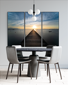 Conjunto com 03 Quadros Decorativos Infinita Luz - Artista James Hilton Becker