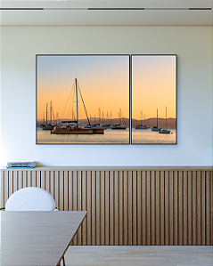 Conjunto com 02 Quadros Decorativos Fim de Tarde - Artista James Hilton Becker