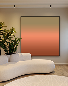 Quadro Decorativo Degradê Laranja, Salmão e Verde