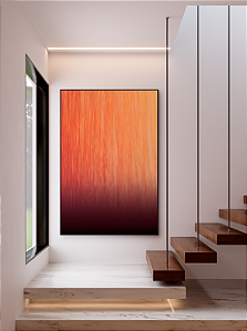 Quadro Decorativos Abstrato Degradê Laranja e Roxo