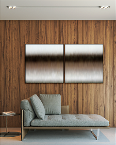 Conjunto com 02 quadros decorativos Degradê Marrom