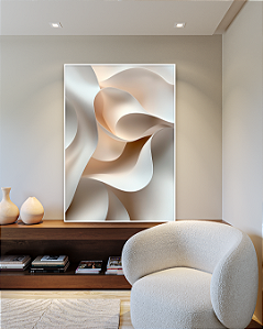 Quadro Decorativo Abstrato Movimento Neutro