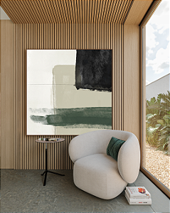Quadro Decorativo Verde em Camadas - Artista Sofia Monzani